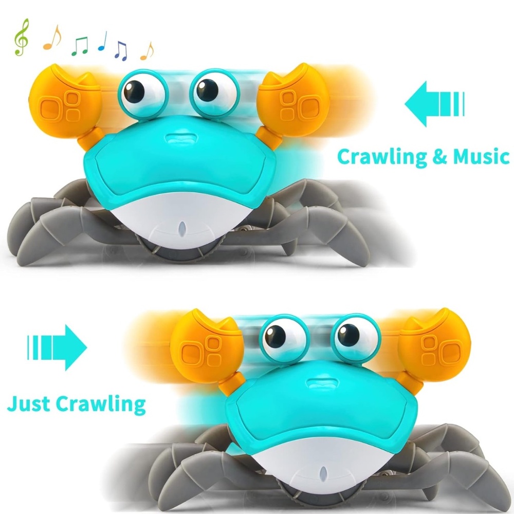 🆕 in box- Crawling Crab Baby Toy,Tummy Time Baby Toys with Music and LED Light
